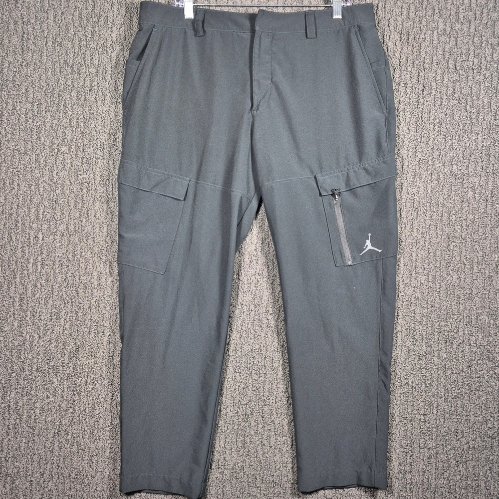 Jordan Brand Cargo Pants Mens 36x30 Black Slim Fit Tech Utility Jumpman